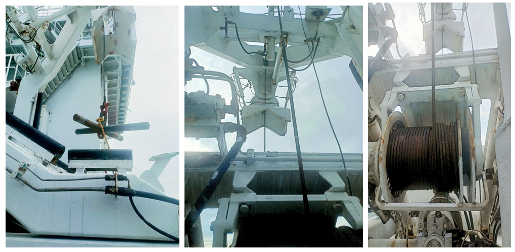 life boat davit on board repair